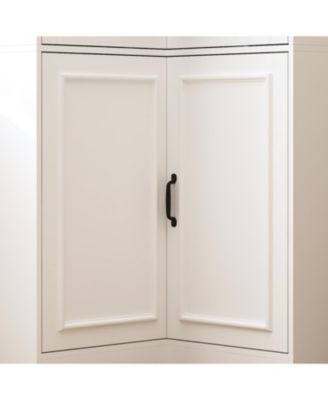 5-Shelf Wood Corner Standard Bookcase with Adjustable Shelves