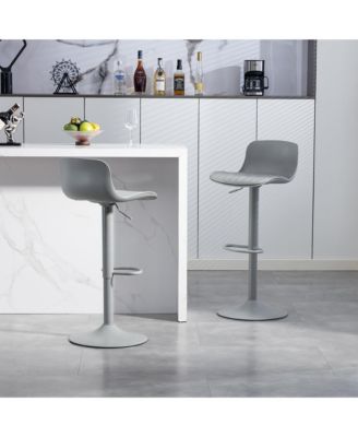 Bar Stools Set of 2 – Modern PU Leather Counter Height Barstools with Back