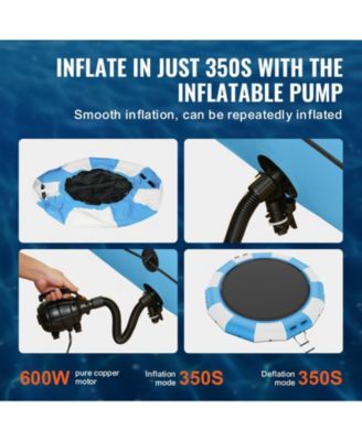 15 Ft Inflatable Water Bouncer with Ladder and Air Pump