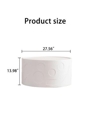 Round Handcrafted Wooden Side Table, Sturdy Pedestal, Living Room Furniture