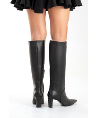 Women's Merla Leather Block Heel Boot