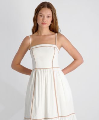 Women's Square-Neck Cambria Contrast Trim Maxi Dress