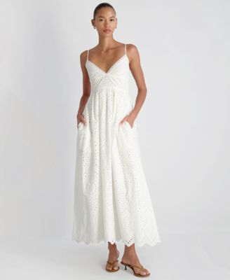 Women's V-Neck Trini Eyelet Maxi Dress