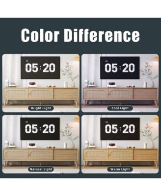 Boho Cabinet with TV Stand Modern Farmhouse Media Console with Solid Wood Legs