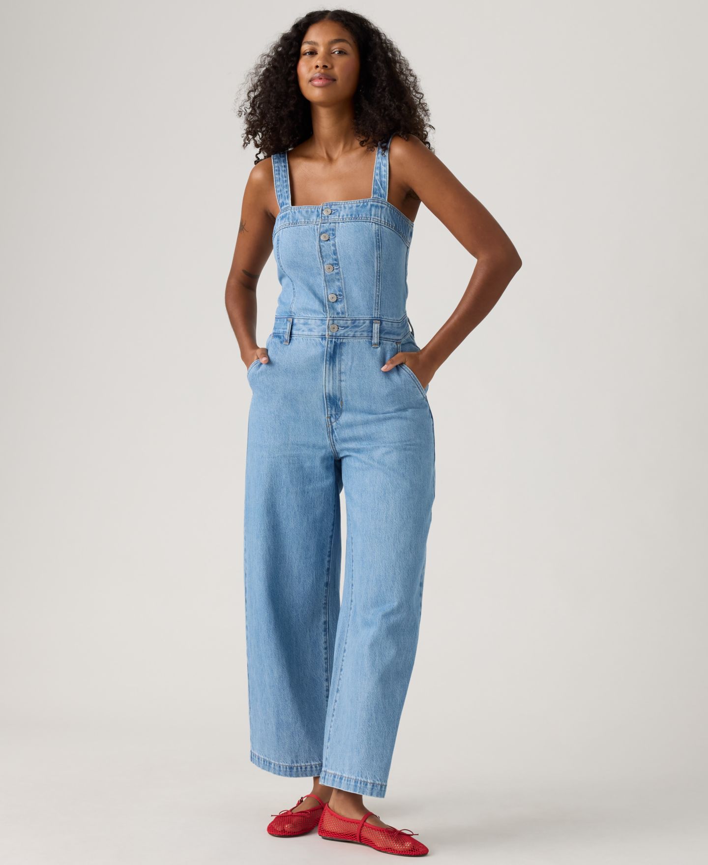 Женский комбинезон Levi's Drea Square Neck Button-Front Jumpsuit, цвет: I Will — фото 2