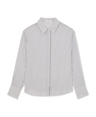 Women's Stripe Concealed-Placket Shirt