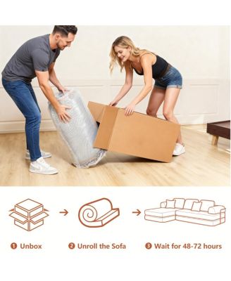 104" Boneless Chenille Memory Foam Modular Sectional Sofa with Chaise - No Assembly