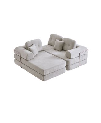 104" Boneless Chenille Memory Foam Modular Sectional Sofa with Chaise - No Assembly