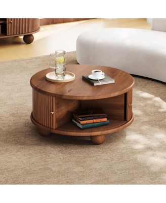 Streamdale Round Fluted Coffee Table with Storage