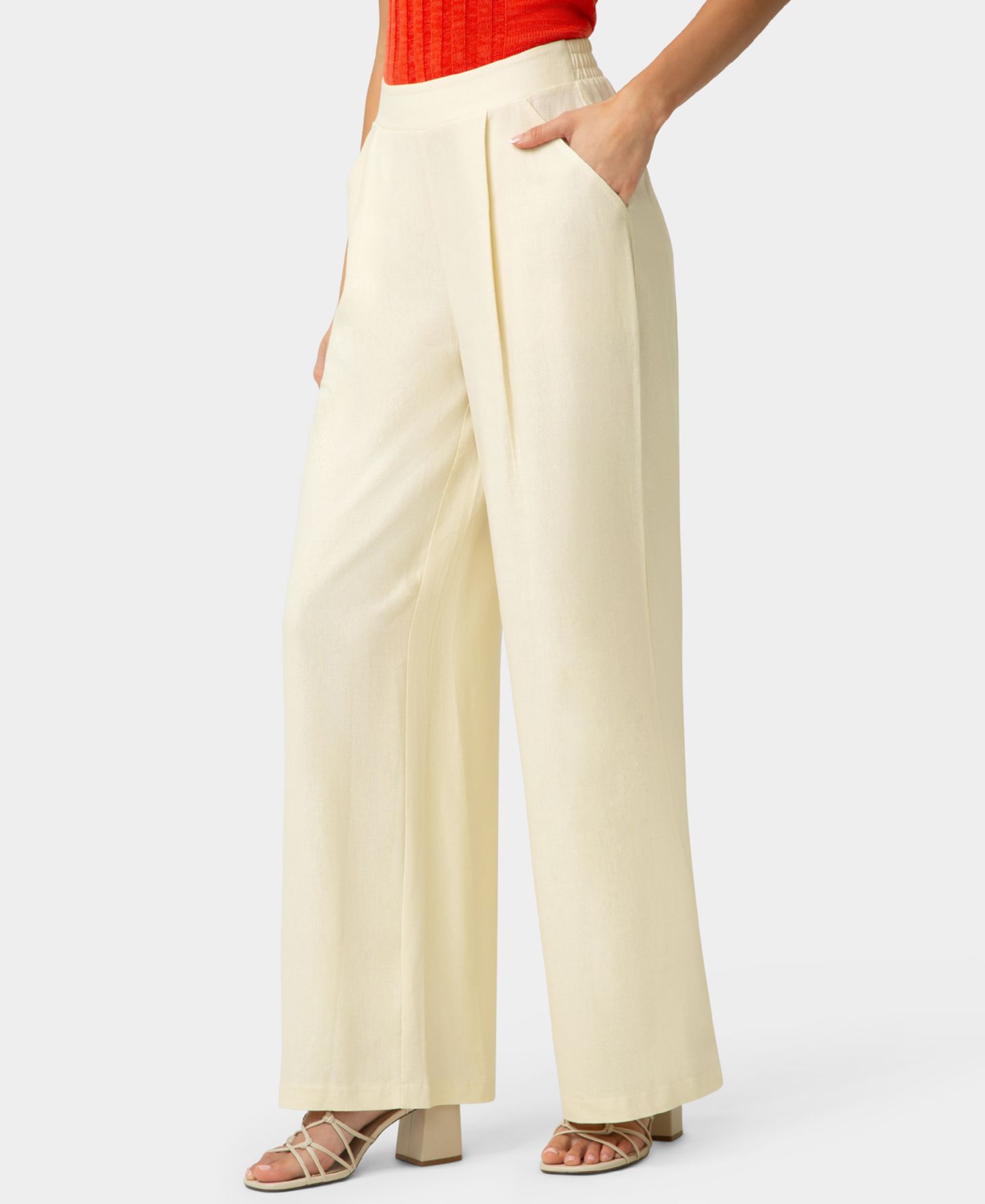 Женские брюки Hue Coastal Linen Palazzo Pant, цвет: Экрю — фото 3