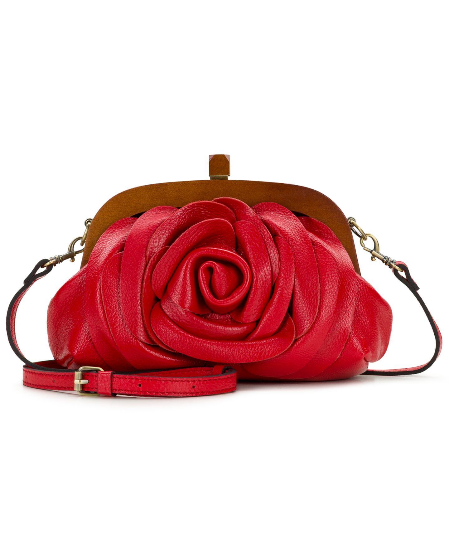 Женская сумка Patricia Nash Joelle Small Leather Wooden Frame Crossbody — фото 1