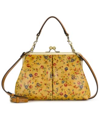 Vione Leather Kiss-Lock Frame Small Crossbody Handbag