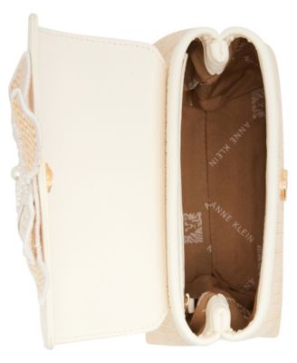 3D Cultivated Pearl Flower Mini Top Handle Satchel Bag