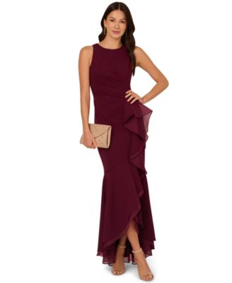 Women's Organza Crepe High-Low Gown