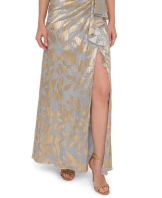 Women's Asymmetric Metallic Mermaid Gown