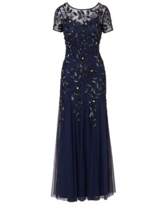 Adrianna Papel Women's Floral-Beaded Gown