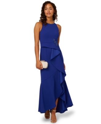 Women's Cascading-Ruffle Crepe Gown