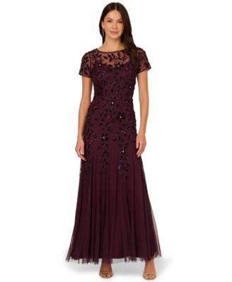Adrianna Papel Women's Floral-Beaded Gown