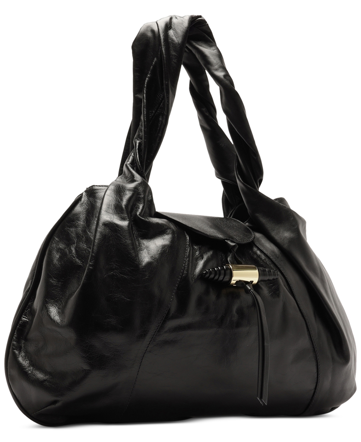 Arezzo Rita Extra-Large Decorative Tassel Snap Button Hobo Bag