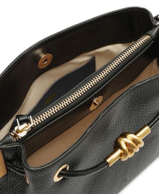 Daphne Small Gold-Tone Knot and Eyelets Crossbody Bag
