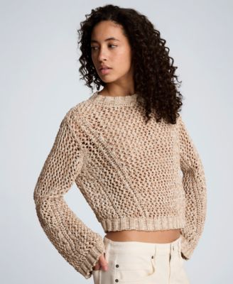Women's Two Tone Open Stitch Pull-On Top