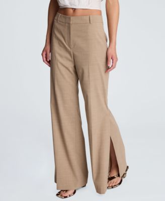 Women's Fly-Front Mid-Rise Flare Pants