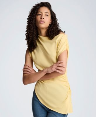 Women's Asymmetrical Drape Short-Sleeve Top