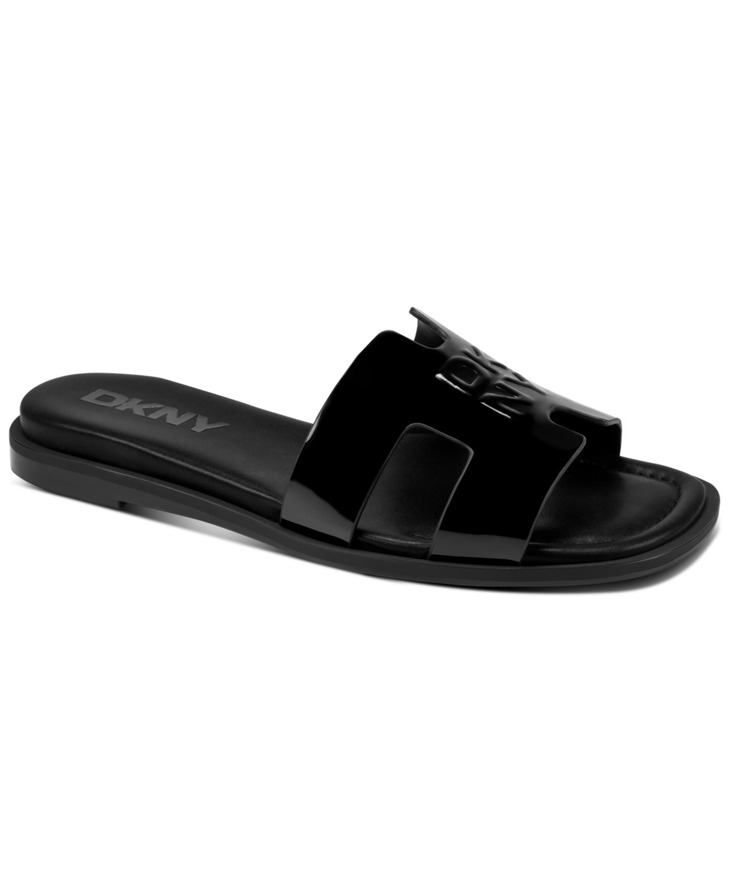 Женские сандалии DKNY Columba Slide Flat, цвет: Чёрный лаковый — фото 1