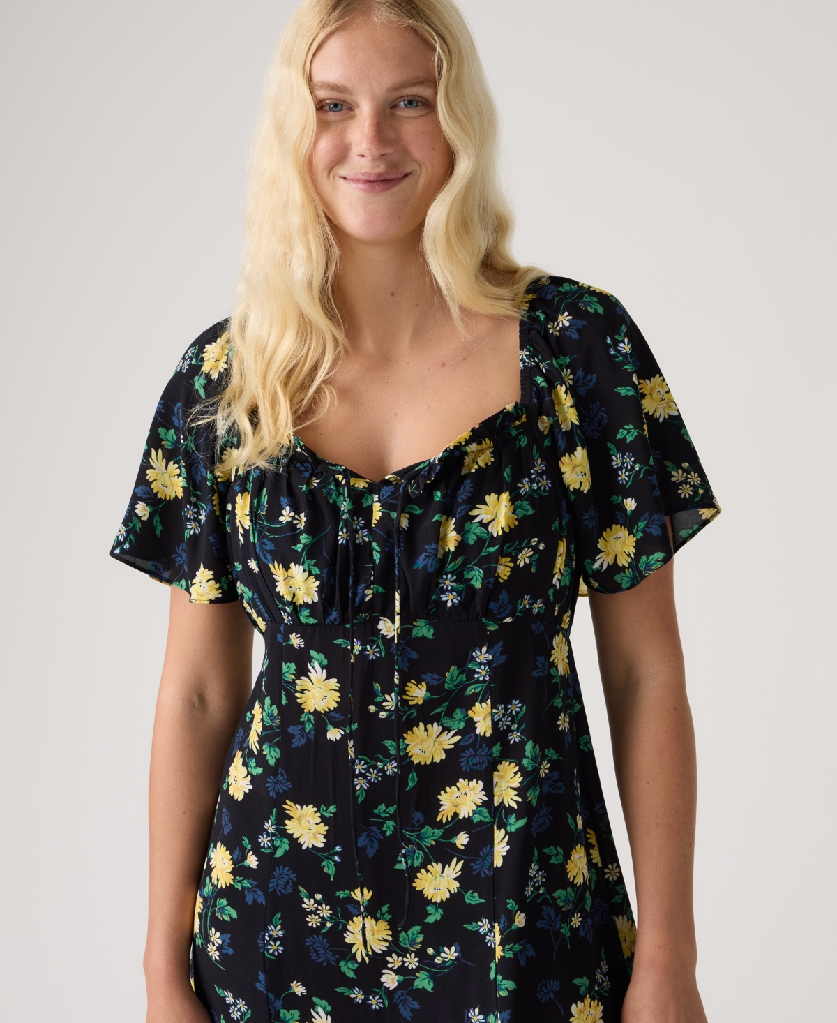 Levi's Premium Women's Amara Column Flutter-Sleeve Midi Dress