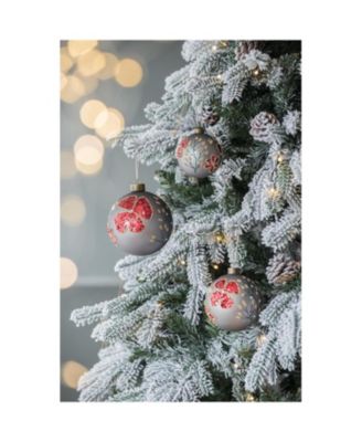 4.7" Glass Christmas Ball Ornaments Decorative Hanging Tree Ornaments Set of 4