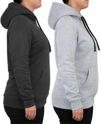 Women's Loose Fit Super Heavyweight Fleece-Lined Pullover Hoodie-2 Pack