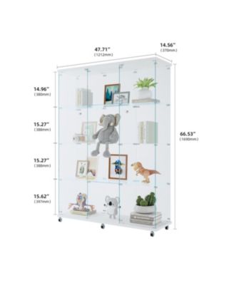 Glass Display Cabinet, Extra Large, 4 Shelves