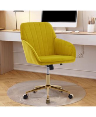 Grand Velvet Ergonomic Office Chair with Luxurious Gold Base