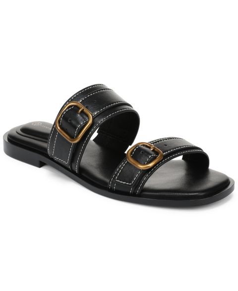 Женские сандалии Giani Bernini Scottiee Double Band Slide Flat, цвет: Чёрный