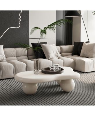 Cloud Shaped Coffee Table with 3 Ball Legs for Living Room