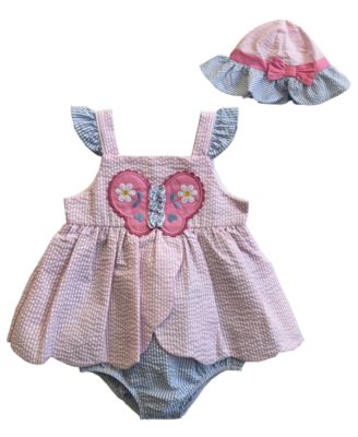 Baby Girls' Embroidered Dress with Hat