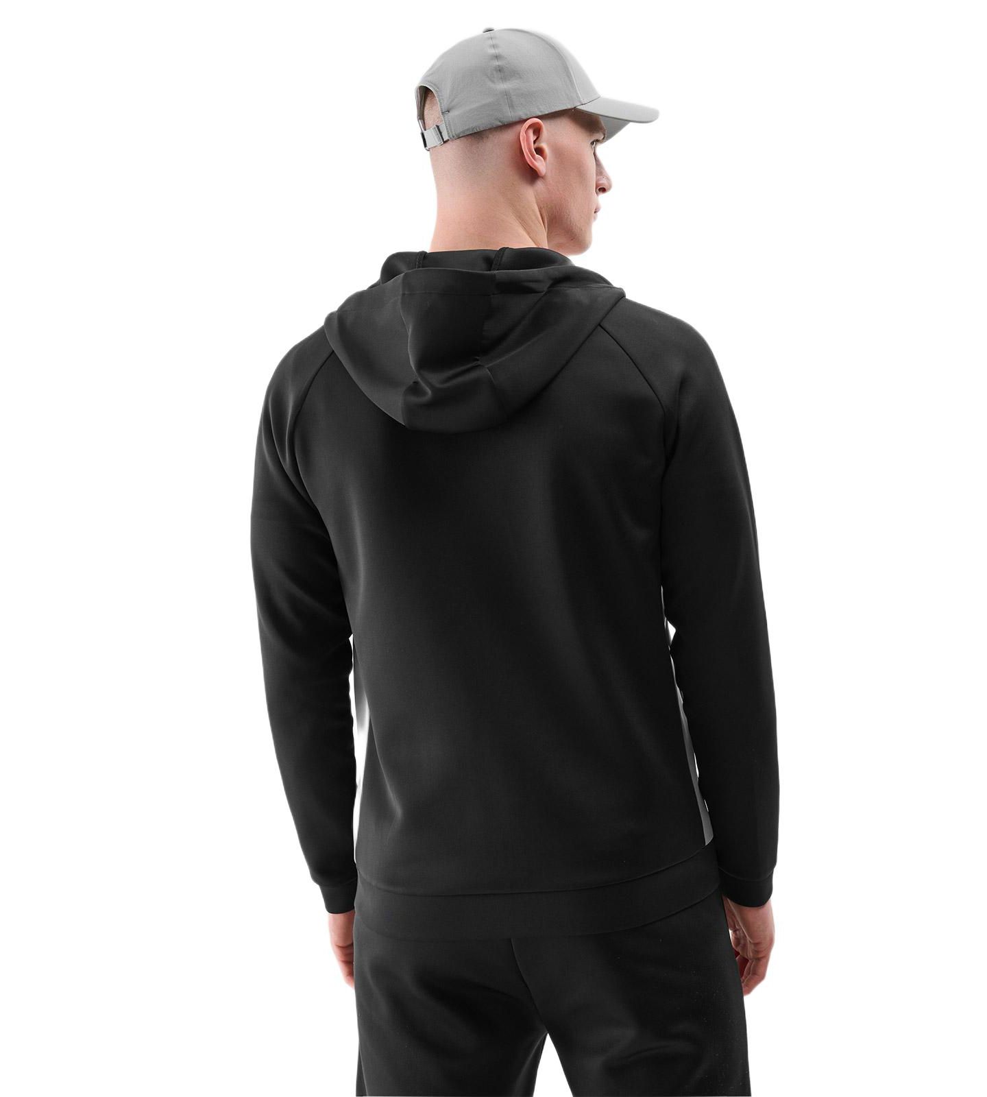 Мужской свитшот 4F Zipped Hooded Quick-Drying Training, цвет: Глубокий чёрный — фото 2
