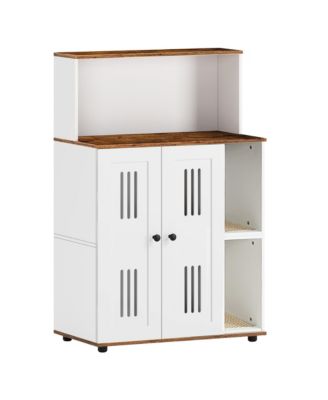 Double Cat Litter Box Enclosure – Hidden 2-Cat Furniture, Side Cabinet & Washroom