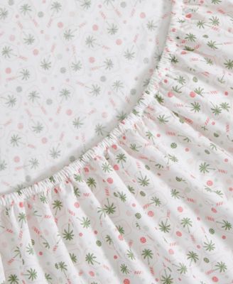 Pickleball Palm 200-Thread Count Washed Cotton 4-Pc. Sheet Set, King