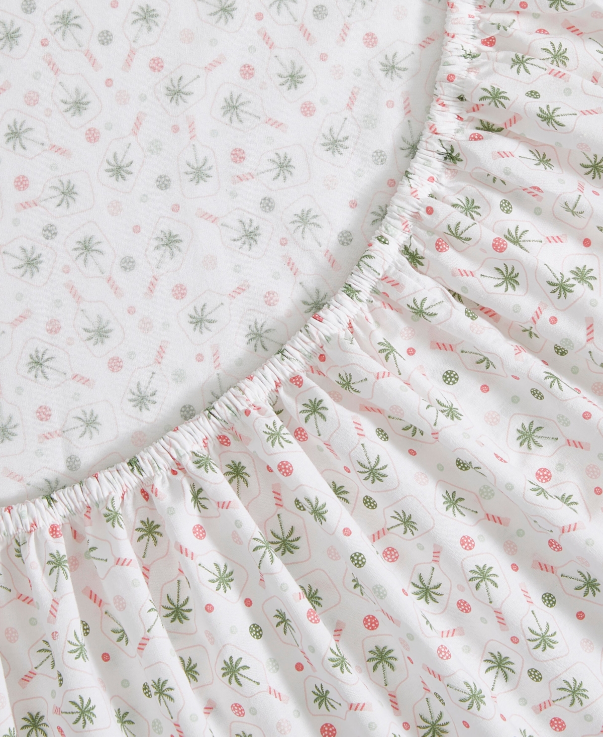 Tommy Bahama Home Pickleball Palm 200-Thread Count Washed Cotton 4-Pc. Sheet Set