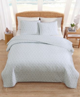 Line Palms Cotton Reversible 3-Pc. Quilt Set, King