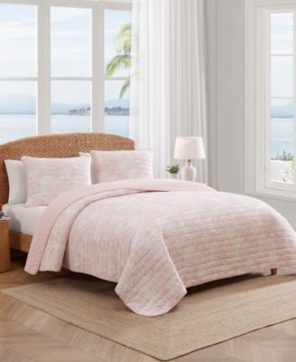 Beach Bluff Toile Cotton Reversible 3-Pc. Quilt Set, King