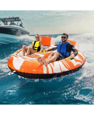 2-Person Towable Boat Tube with Dual Cockpits and Nylon Cover