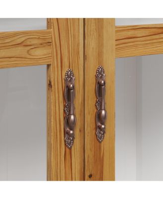 Wooden 3-Shelf Standard Bookcase with Acrylic Door, Drawer