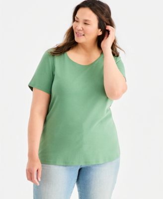 Women's Plus Size Short-Sleeve Scoop-Neck Top