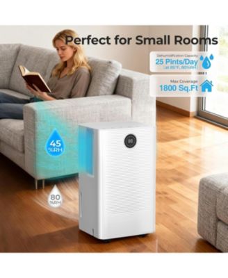 25 Pint Dehumidifier, 38dB Quiet, 3 Modes, Drain Hose
