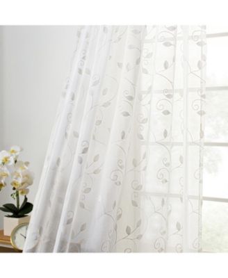 Chatham 100% Polyester Embroidered Sheer Rod Pocket Curtain Panel 52" x 84"