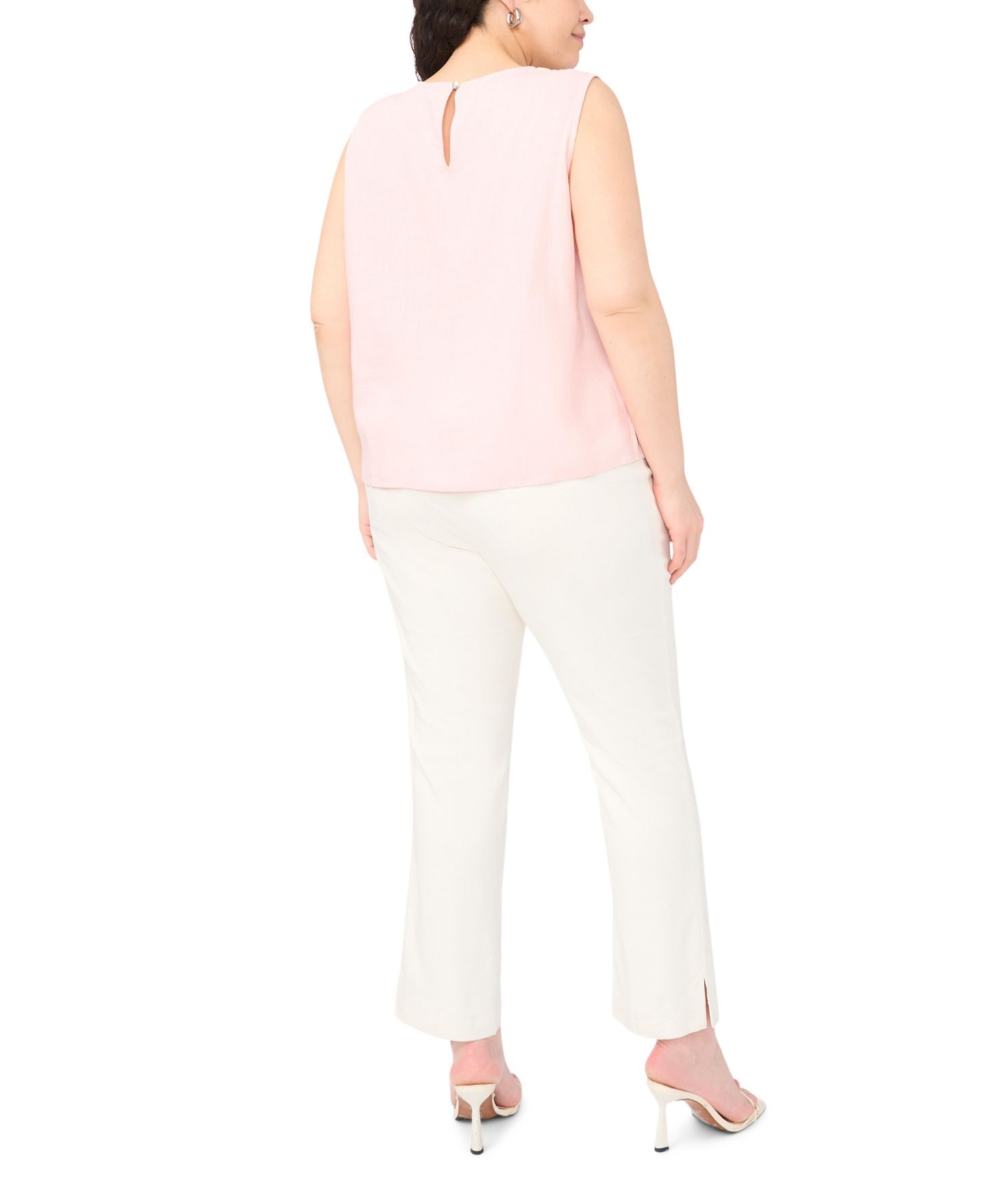 Женская блузка Vince Camuto Plus Size Sleeveless Crewneck Blouse, цвет: Розовый сиреневый — фото 4