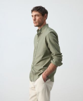 Men's Cotton Striped Regular-Fit Oxford Shirt