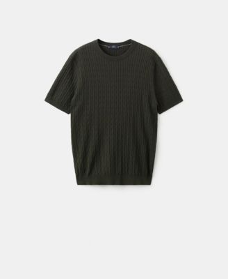 Men's Cotton Cable-Knit T-Shirt